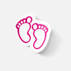 Paper clipped sticker: Footprint symbol