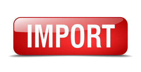 import red square 3d realistic isolated web button