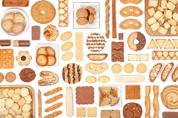 cookies and biscuits on white background 