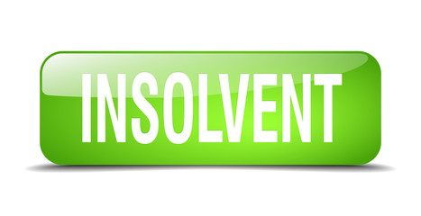 insolvent green square 3d realistic isolated web button