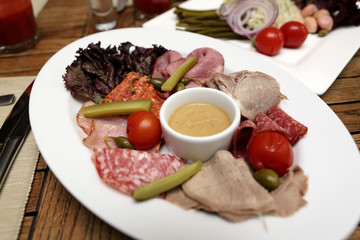 Various sliced meat