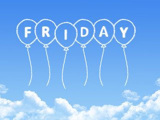 Cloud shaped as friday Message