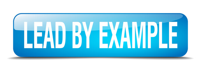 lead by example blue square 3d realistic isolated web button