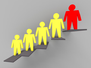 Individuality and leadership 3d concept