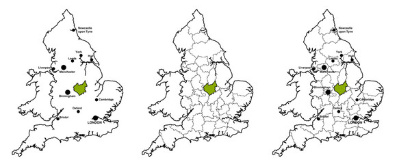 Leicestershire located on map of England