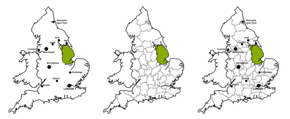 Lincolnshire located on map of England