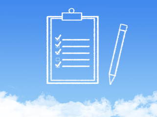 Notepad paper document cloud shape