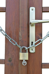 Keys have been forgotten in a locked door