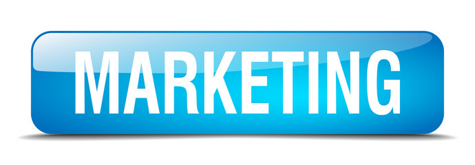 marketing blue square 3d realistic isolated web button