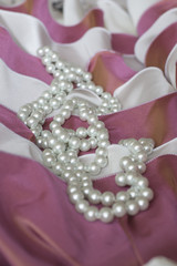 Pearl decoration on a smart dress