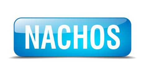 nachos blue square 3d realistic isolated web button