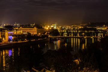 Fototapeta premium Prague view in night, Czech Republic