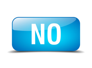 no blue square 3d realistic isolated web button