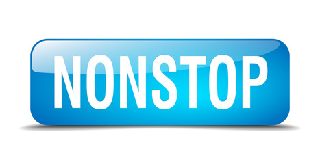 nonstop blue square 3d realistic isolated web button