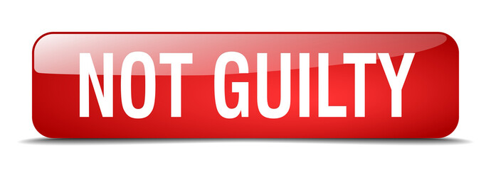 not guilty red square 3d realistic isolated web button