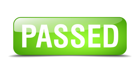 Fototapeta premium passed green square 3d realistic isolated web button