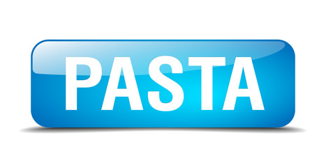 pasta blue square 3d realistic isolated web button