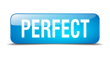 perfect blue square 3d realistic isolated web button