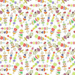 grill vegetables and fruits pattern