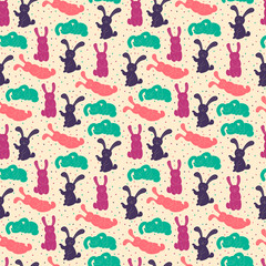 seamless pattern with rabbits