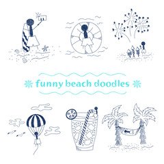 funny beach doodles