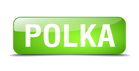 polka green square 3d realistic isolated web button