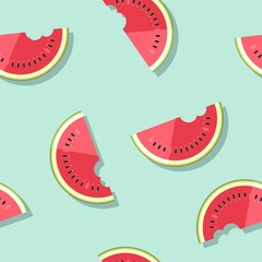 Seamless pattern with watermelon slices.