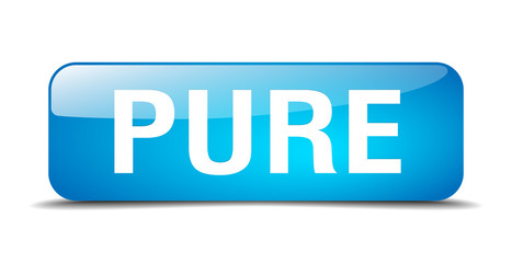 pure blue square 3d realistic isolated web button