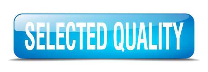 selected quality blue square 3d realistic isolated web button