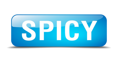 spicy blue square 3d realistic isolated web button