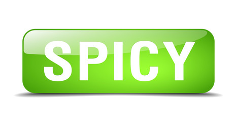 spicy green square 3d realistic isolated web button