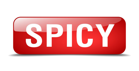 spicy red square 3d realistic isolated web button