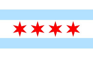 Chicago flag - obrazy, fototapety, plakaty