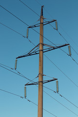 power line against bright sky