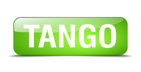 tango green square 3d realistic isolated web button