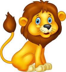 Cartoon lion sitting