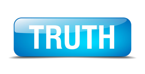 truth blue square 3d realistic isolated web button