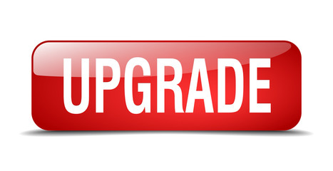 upgrade red square 3d realistic isolated web button