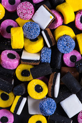 Liquorice candy vibrant background