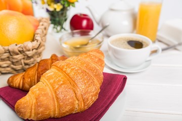 Breakfast, Coffee, Croissant.