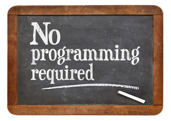 Obraz premium No programming required blackboard sign
