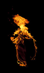 fire flame on black background