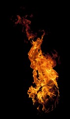 fire flame on black background