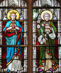Obraz na płótnie Canvas Stained Glass - Mother Mary and Saint Joseph