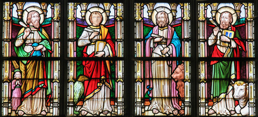Stained Glass depicting the Four Evangelists - 86237355