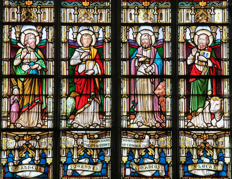Stained Glass depicting the Four Evangelists
