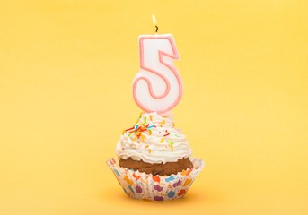 Birthday, Cupcake, Candle.