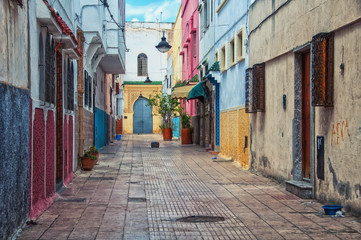 Fototapeta na wymiar Streets of old town Rabat medina, Morocco