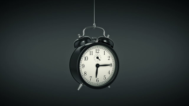 Clock alarm 3D. Time concept.