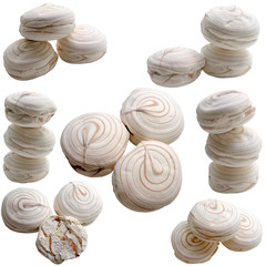Marshmallows isolated on white.
